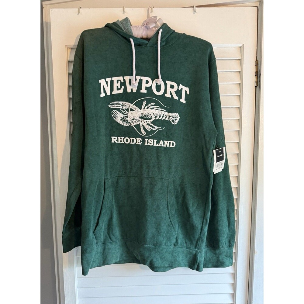 Newport Rhode Island green Hoodie Lobster Image NWT Size Medium Soft Classic